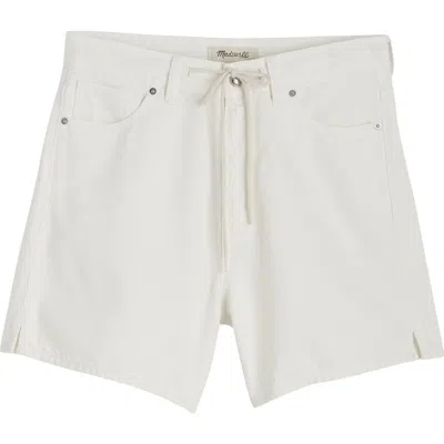 Madewell Drawstring Waist Denim Shorts In Tile White