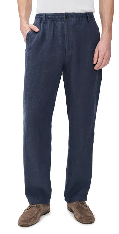 Madewell E Waist Patch Pocket Pants In Baird Linen Dark Indigo