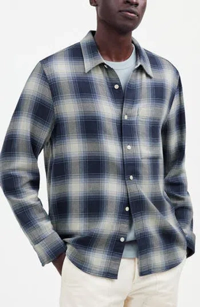Madewell Easy Long-sleeve Cotton Dobby Button-up Shirt In Blue