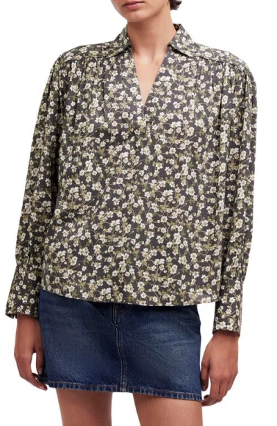 Madewell Easy Long Sleeve Shirt In Dark Pavement