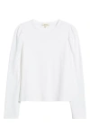 Madewell Easy Puff Sleeve Cotton Top In Neutral