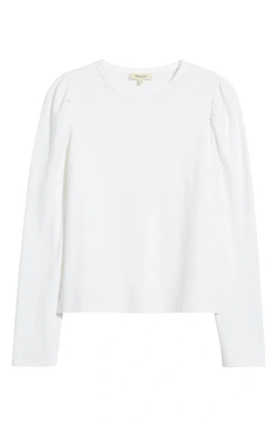 Madewell Easy Puff Sleeve Cotton Top In Neutral