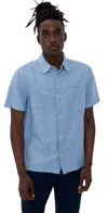 Madewell Easy Shirt In Baird Cotton Linen Micro Stripe