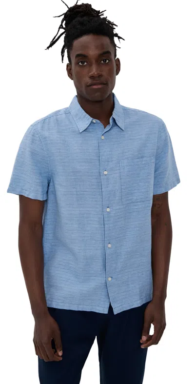 Madewell Easy Shirt In Baird Cotton Linen Micro Stripe In Multi