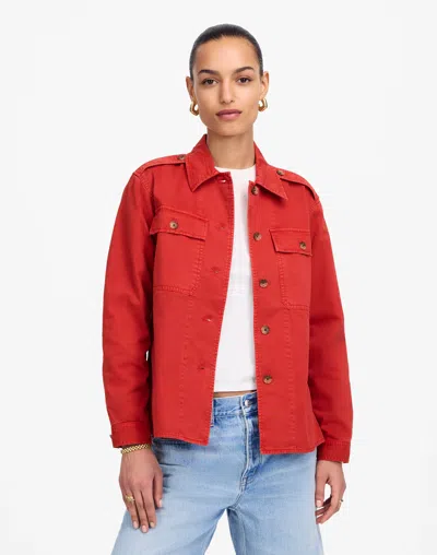 Madewell Easy Utility Shirt-jacket In Crimson