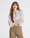 Madewell Easy Y-neck Button-up Shirt In Gray