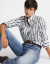 Madewell Easy Y-neck Button-up Shirt In White