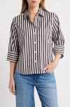 Madewell Easy Y-neck Poplin Button-up Shirt In Multi