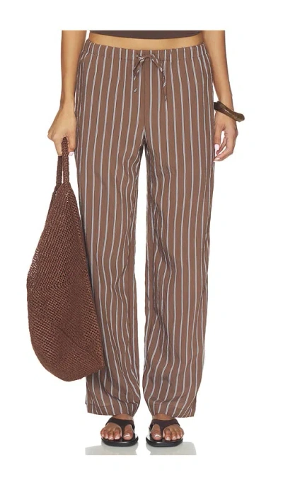 Madewell Elastic Waist Striped Pull- On Pant In Multi