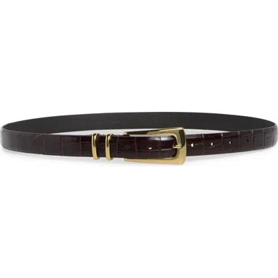 Madewell Elongated Buckle Belt In Chocolate Raisin