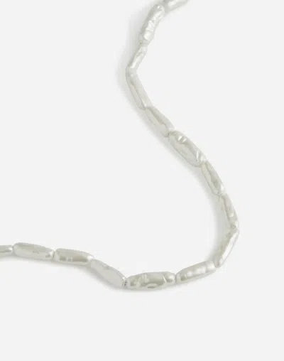 Madewell Elongated Pearl Choker Necklace In Metallic