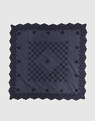 Madewell Embroidered Bandana In Purple