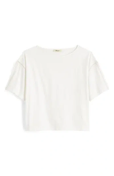 Madewell Embroidered Boxy Knit T-shirt In White