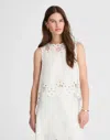 Madewell Embroidered Eyelet High-low Tank In White