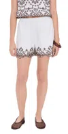 Madewell Embroidered Pull-on Shorts In Poplin In White