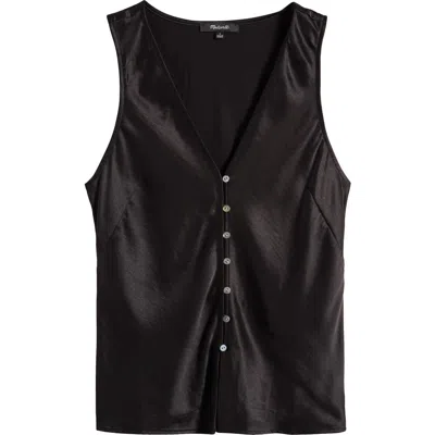 Madewell Emily Satin Sleeveless Button-up Shirt