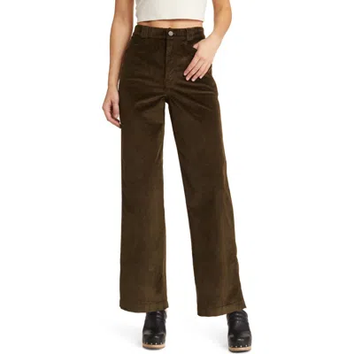 Madewell Emmett 2.0 Wide Leg Corduroy Pants In Expedition Green