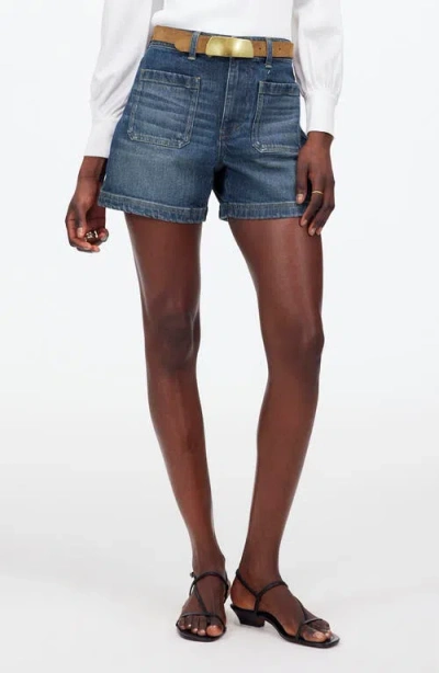 Madewell Emmett Patch Pocket Denim Shorts In Meriwether Wash