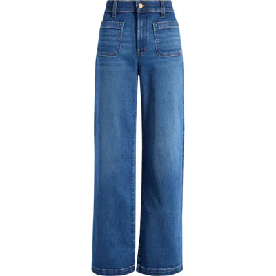 Madewell Emmett Patch Pocket Wide Leg Jeans In Allentown Wash
