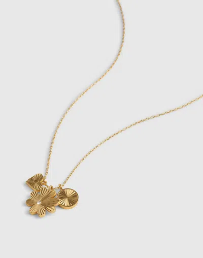 Madewell Engine Turned Cluster Charm Necklace In Gold