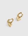 Madewell Engine Turned Heart Huggie Hoop Earrings In Gold