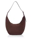 Madewell Essential Curve Suede Shoulder Bag In Burgundy