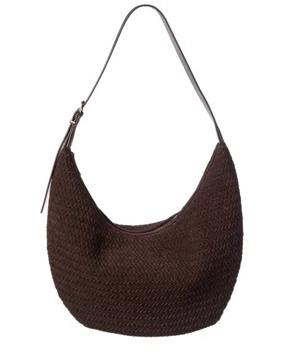 Madewell Essential Curve Suede Shoulder Bag In Brown