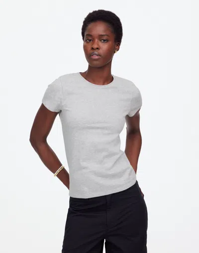 Madewell Essential Slim Tee In Hthr Medium Grey