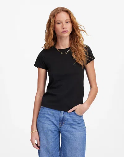 Madewell Slim Shrunken Tee In Jet Black