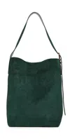 Madewell Essentials Bucket Tote Suede Luxury Forest Suede In Luxury Forest Suede