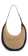 Madewell Essentials Curve Straw Shoulder Bag Natural Multi