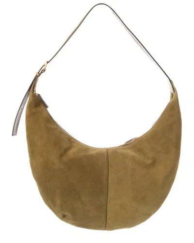 Madewell Essentials Curve Suede Shoulder Bag In Green