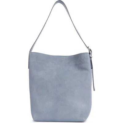 Madewell Essentials Suede Bucket Bag In Blue