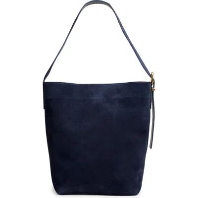 Madewell Essentials Suede Bucket Bag In Purple