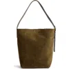 Madewell Essentials Suede Bucket Bag In Shaded Olive