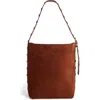 Madewell Essentials Suede Bucket Bag In Soft Mahogany