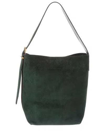 Madewell Essentials Suede Bucket Tote In Green