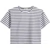 Madewell Everyday Boxy Cotton Crop T-shirt In Black And White Stripe