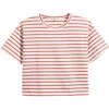Madewell Everyday Boxy Crop Tee In Stripe Lighthouse Red Stripe In Red Stripe