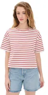 Madewell Everyday Boxy Crop Tee In Stripe Lighthouse Red Stripe In Lighthouse Red Stripe
