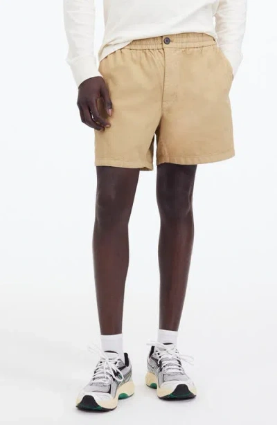 Madewell Everywear Cotton & Hemp Shorts In Dune