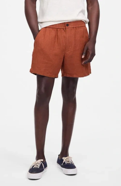 Madewell Everywear Linen Shorts In Brown