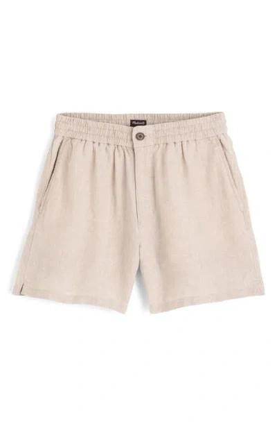 Madewell Everywear Linen Shorts In Oat