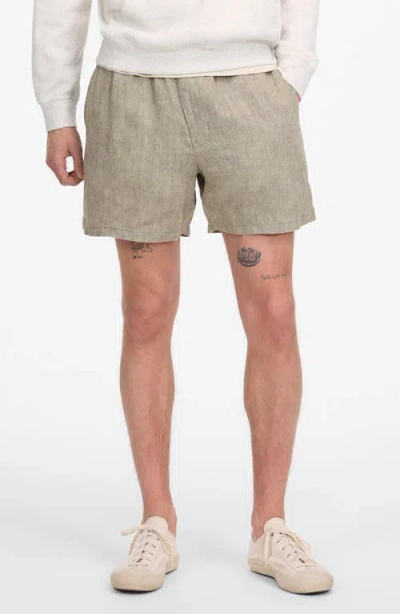 Madewell Everywear Linen Shorts In Sage