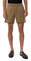 Madewell Everywear Shorts In Coverstitch 6 Faded Birch In Green