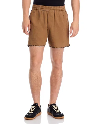 Madewell Everywhere Regular Fit Stitch Trim Shorts In Brown
