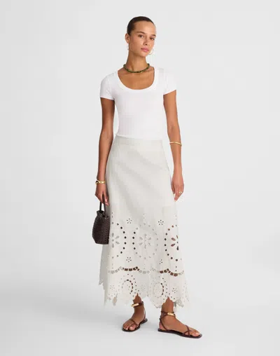 Madewell Eyelet-embroidered Maxi Skirt In White