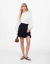 Madewell Cotton Voile Eyelet Miniskirt In Jet Black
