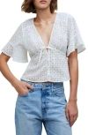 MADEWELL EYELET TIE FRONT TOP