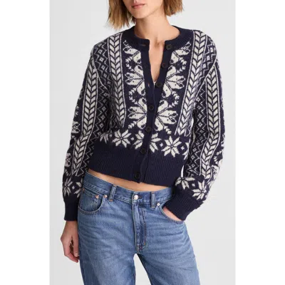 Madewell Fair Isle Wool Cardigan Jacket In Black